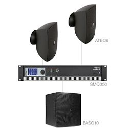 Audio sustav Audac Festa6.3 (Pojačalo SMQ350, zvučnici ATEO6, bass BASO10)