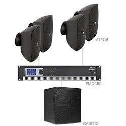 Audio sustav Audac Festa6.5 (Pojačalo SMQ350, zvučnici ATEO6, bass BASO12)