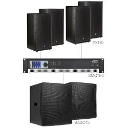 Audio sustav Audac Forte10.6 (Pojačalo SMA750, zvučnici PX110, bass BASO15)