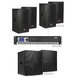 Audio sustav Audac Forte12.6 (Pojačalo SMA750, zvučnici PX112, bass BASO15)