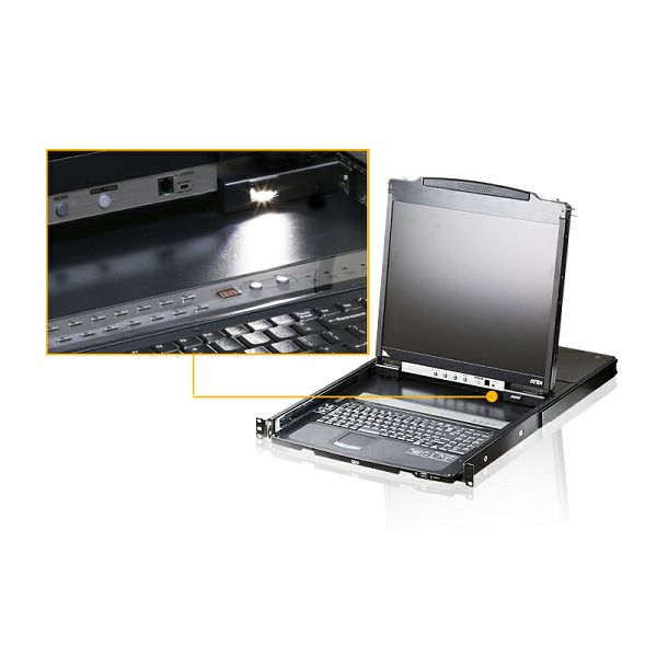 Aten CL5800, PS/2-USB VGA Dual Rail 19" LCD Console with USB Peripheral Support