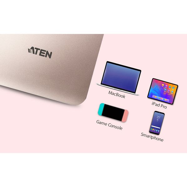 Aten UH3235, USB-C 4K Ultra Mini Dock with Power Pass-through