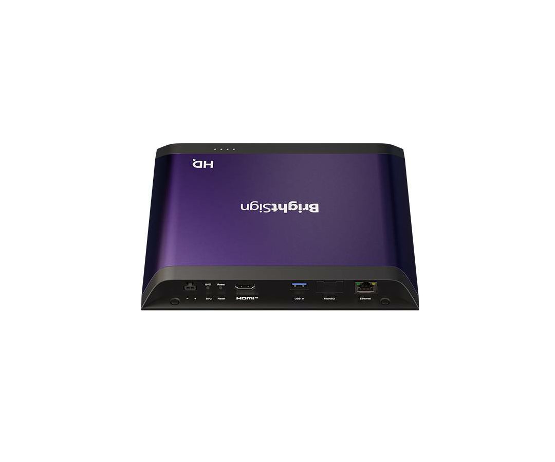 BrightSign HD225, H.265, Delivers 4K60p video in HDR, HMTL5, standard I/O