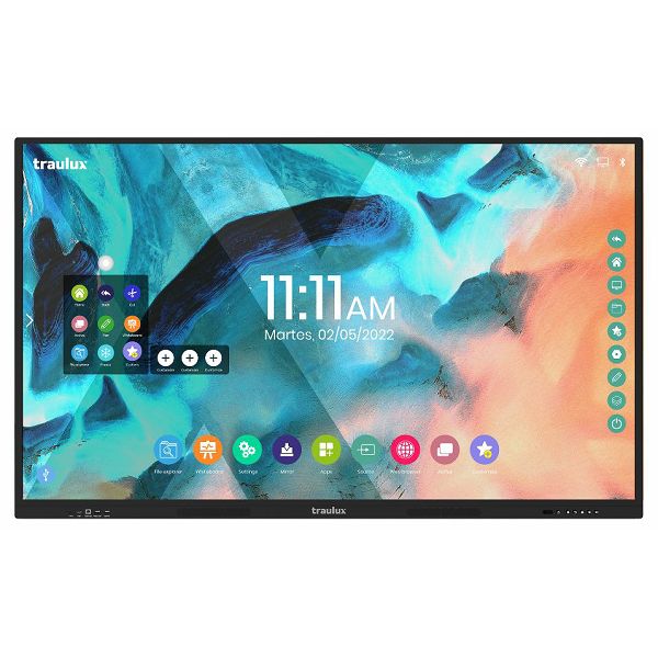 Interaktivni monitor Traulux TX6590, Android 9, 4K,8GB RAM, ROM 64GB,zidni nosač